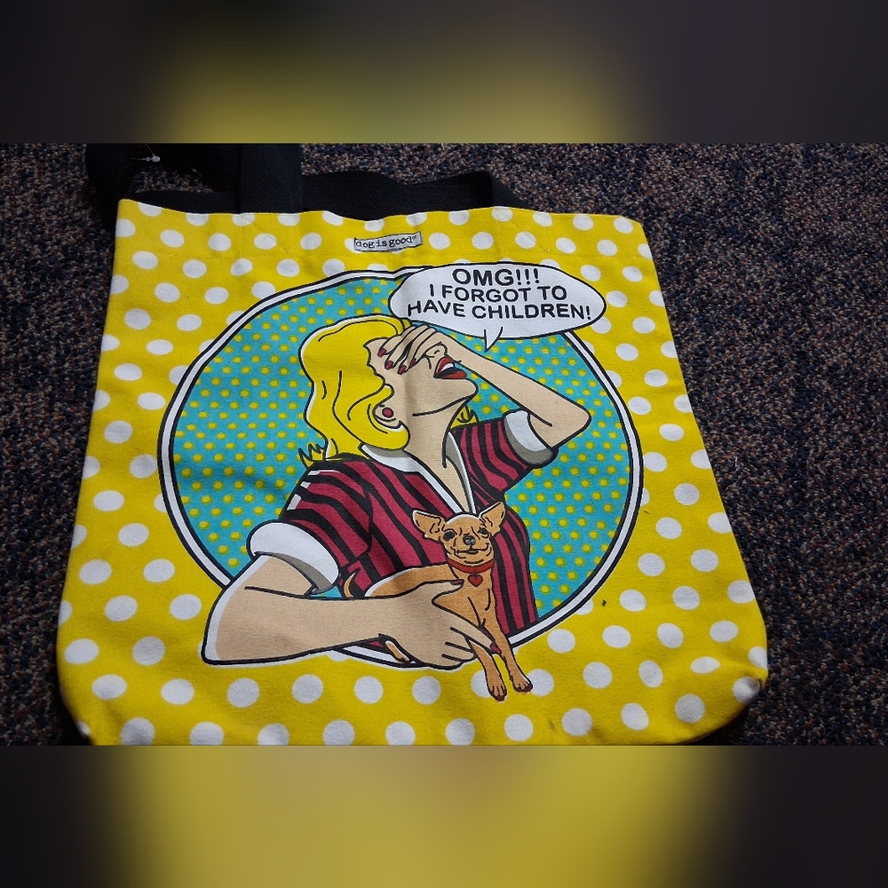 Yellow Polka Dot Tote Bag